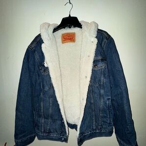 Levi's Dark Blue Denim Jacket with White Lining